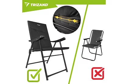 Składane krzesło kempingowe z podłokietnikami -  2 sztuki