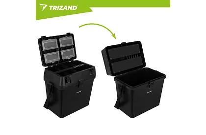 Skrzynka wędkarska 2 w 1 – 38 × 34 × 21 cm organizer i krzesło