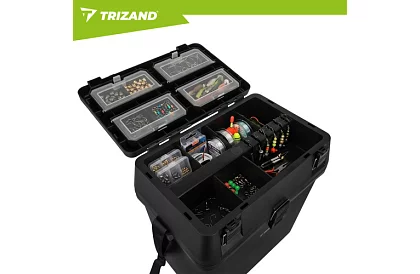 Skrzynka wędkarska 2 w 1 – 38 × 34 × 21 cm organizer i krzesło