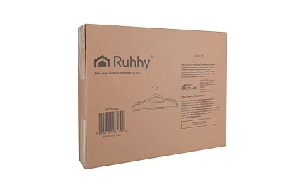 Antypoślizgowe szare wieszaki na odzież 20 szt.