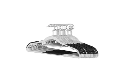 Antypoślizgowe szare wieszaki na odzież 20 szt.