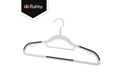 Antypoślizgowe szare wieszaki na odzież 20 szt.