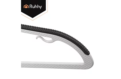 Antypoślizgowe szare wieszaki na odzież 20 szt.