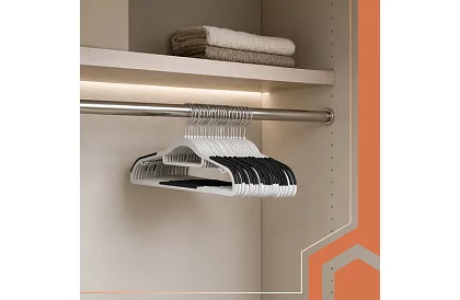 Antypoślizgowe szare wieszaki na odzież 20 szt.