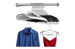 Antypoślizgowe szare wieszaki na odzież 20 szt.