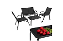 Meble ogrodowe sofa, 2 fotele, stół – czarny