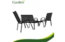 Meble ogrodowe sofa, 2 fotele, stół – czarny