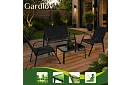 Meble ogrodowe sofa, 2 fotele, stół – czarny