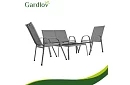 Meble ogrodowe sofa, 2 fotele, stół – szary
