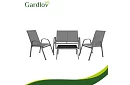 Meble ogrodowe sofa, 2 fotele, stół – szary