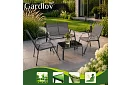 Meble ogrodowe sofa, 2 fotele, stół – szary