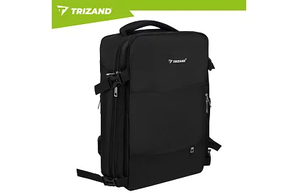 Bagaż podręczny 40 × 20 × 25 cm – czarny plecak z USB