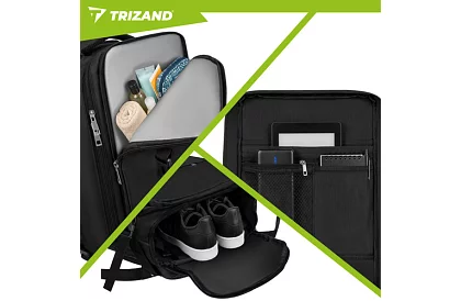 Bagaż podręczny 40 × 20 × 25 cm – czarny plecak z USB