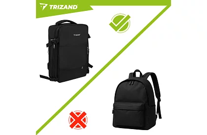 Bagaż podręczny 40 × 20 × 25 cm – czarny plecak z USB