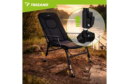 Składane regulowane krzesło wędkarskie z podłokietnikami