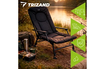 Składane regulowane krzesło wędkarskie z podłokietnikami