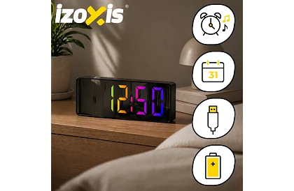 LED kolorowy budzik – zegar z wyświetlaczem i termometrem