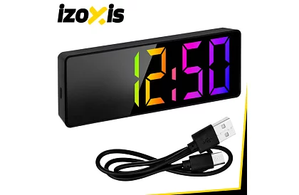 LED kolorowy budzik – zegar z wyświetlaczem i termometrem