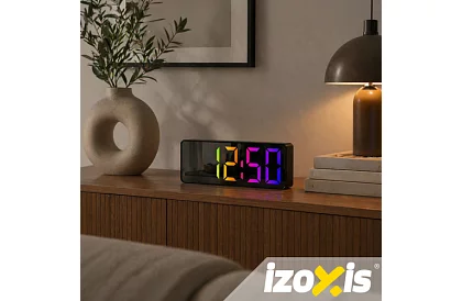 LED kolorowy budzik – zegar z wyświetlaczem i termometrem