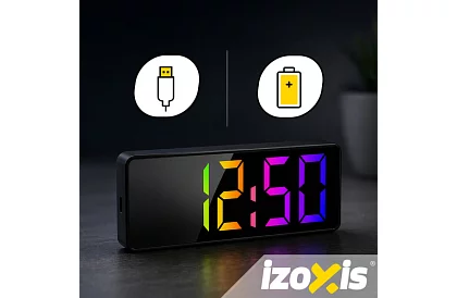 LED kolorowy budzik – zegar z wyświetlaczem i termometrem