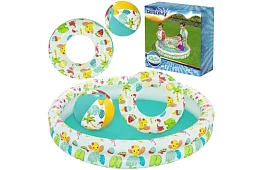 Basenik dmuchany 3w1 + kolo i piłka – B51124