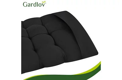 Poduszka pikowana na krzesła ogrodowe 180 × 56 × 9 cm – czarna