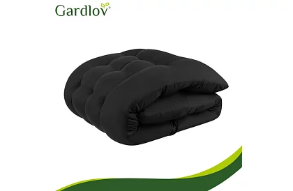 Poduszka pikowana na krzesła ogrodowe 180 × 56 × 9 cm – czarna