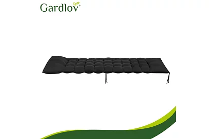 Poduszka pikowana na krzesła ogrodowe 180 × 56 × 9 cm – czarna