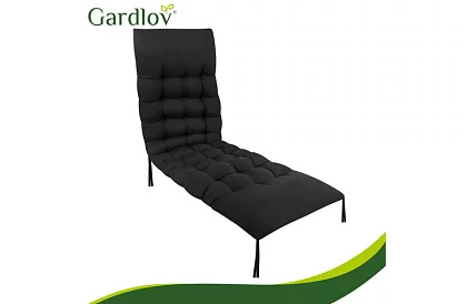 Poduszka pikowana na krzesła ogrodowe 180 × 56 × 9 cm – czarna