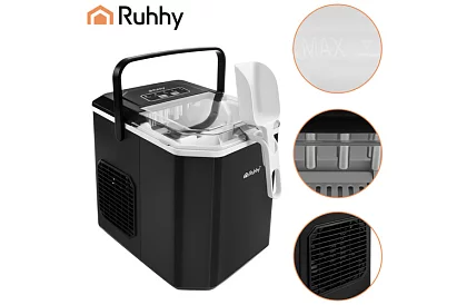 Producent kostek lodu 1,2 l – 12 kg / 24 h – czarny