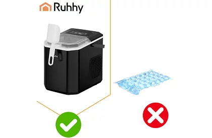 Producent kostek lodu 1,2 l – 12 kg / 24 h – czarny