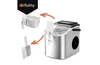 Producent kostek lodu 1,2 l – 12 kg / 24 h - srebrny