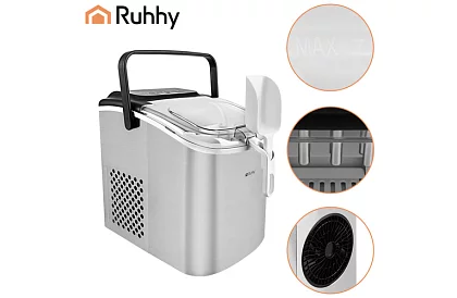 Producent kostek lodu 1,2 l – 12 kg / 24 h - srebrny