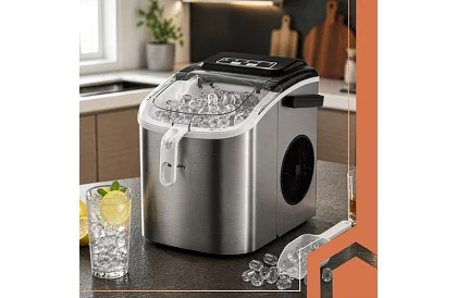 Producent kostek lodu 1,2 l – 12 kg / 24 h - srebrny