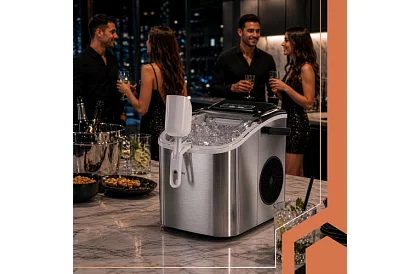 Producent kostek lodu 1,2 l – 12 kg / 24 h - srebrny