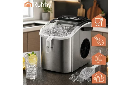 Producent kostek lodu 1,2 l – 12 kg / 24 h - srebrny