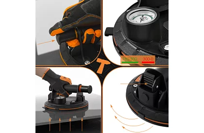 Ssawka próżniowa 2 sztuki w etui do płytek, kafli i szkła – nośność 200 kg