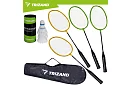 Zestaw do badmintona – 4 rakiety, 3 lotki i pokrowiec