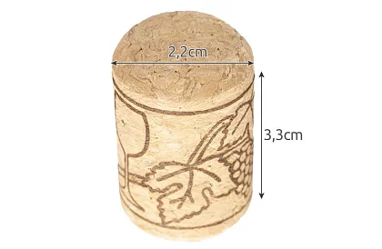Korkowe korki do butelek 2,2 × 3,3 cm – 100 sztuk