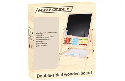 Dwustronna drewniana tablica dla dzieci 6w1 + akcesoria