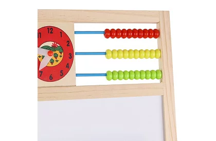 Dwustronna drewniana tablica dla dzieci 6w1 + akcesoria