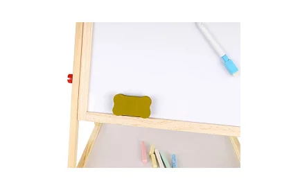 Dwustronna drewniana tablica dla dzieci 6w1 + akcesoria