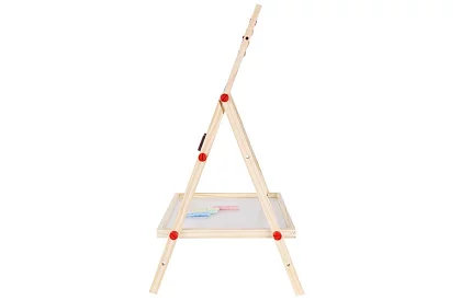 Dwustronna drewniana tablica dla dzieci 6w1 + akcesoria