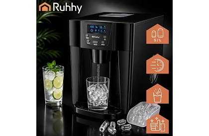 Domowy producent kostek lodu z LCD – sprężarkowy 12 kg/24 h – czarny