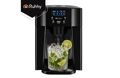 Domowy producent kostek lodu z LCD – sprężarkowy 12 kg/24 h – czarny