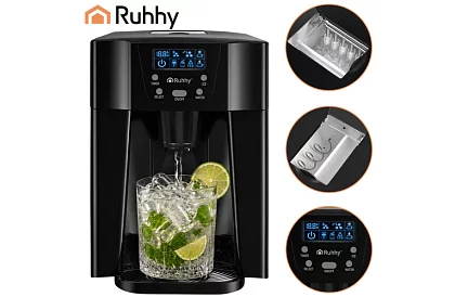 Domowy producent kostek lodu z LCD – sprężarkowy 12 kg/24 h – czarny