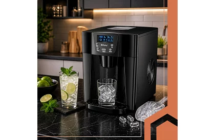 Domowy producent kostek lodu z LCD – sprężarkowy 12 kg/24 h – czarny