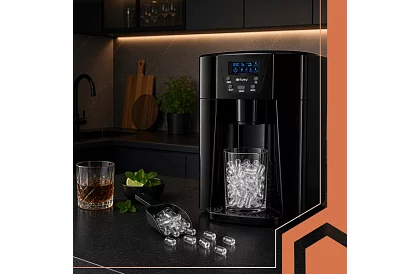 Domowy producent kostek lodu z LCD – sprężarkowy 12 kg/24 h – czarny