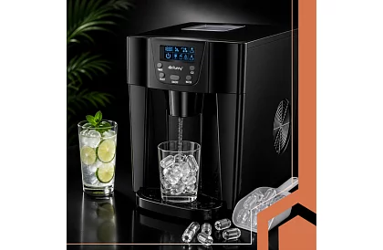 Domowy producent kostek lodu z LCD – sprężarkowy 12 kg/24 h – czarny