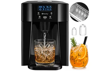 Domowy producent kostek lodu z LCD – sprężarkowy 12 kg/24 h – czarny